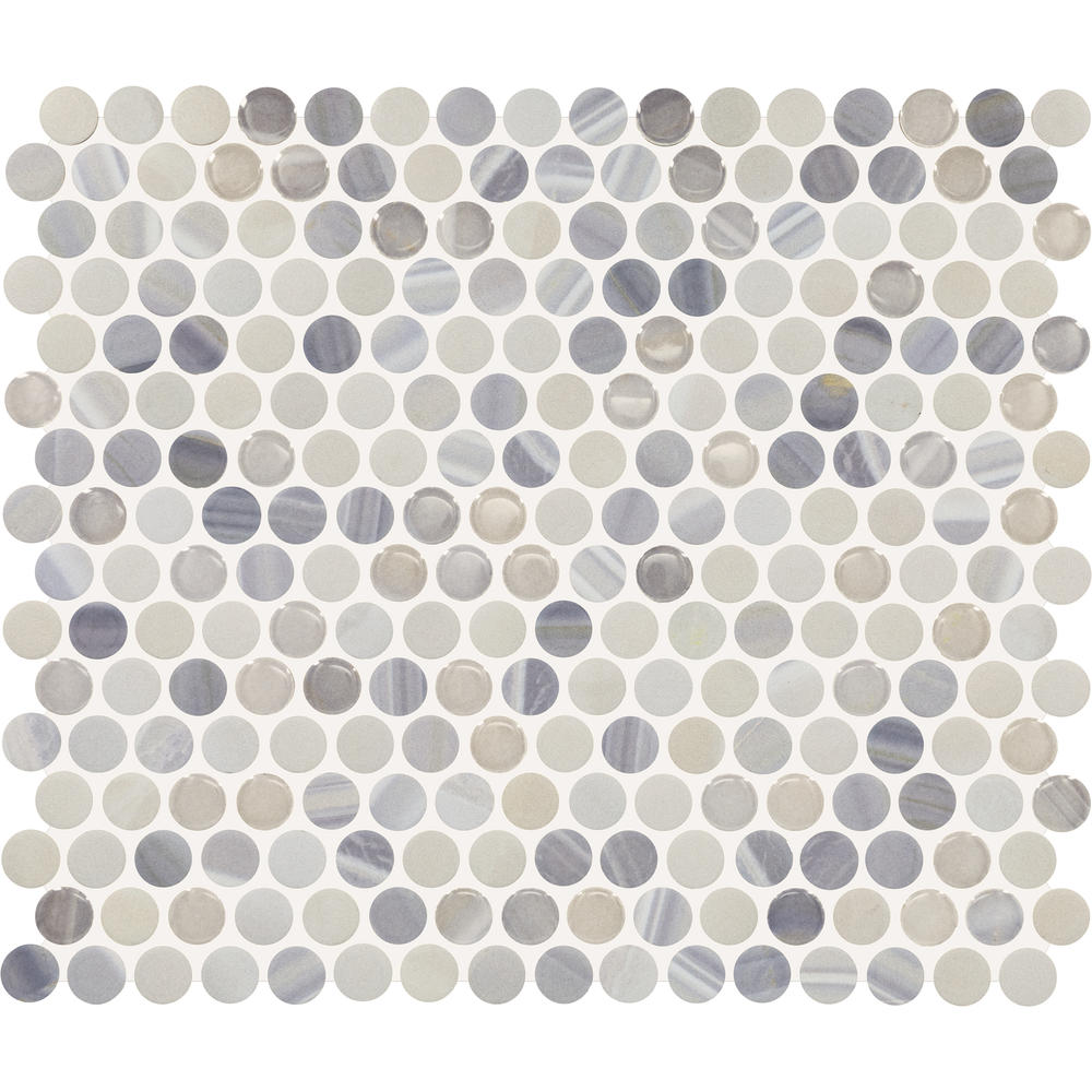 Mohawk® Honor Valley Ash Gray 11 x 13 Ceramic Penny Round Mosaic Tile