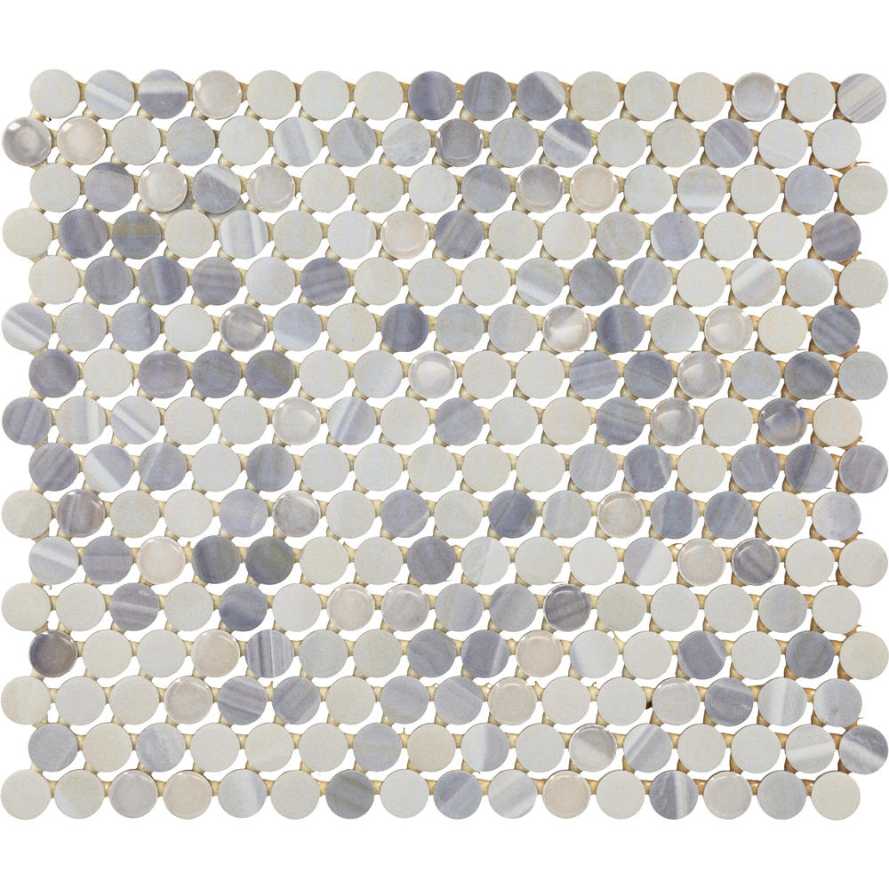 Mohawk® Honor Valley Ash Gray 11 x 13 Ceramic Penny Round Mosaic Tile