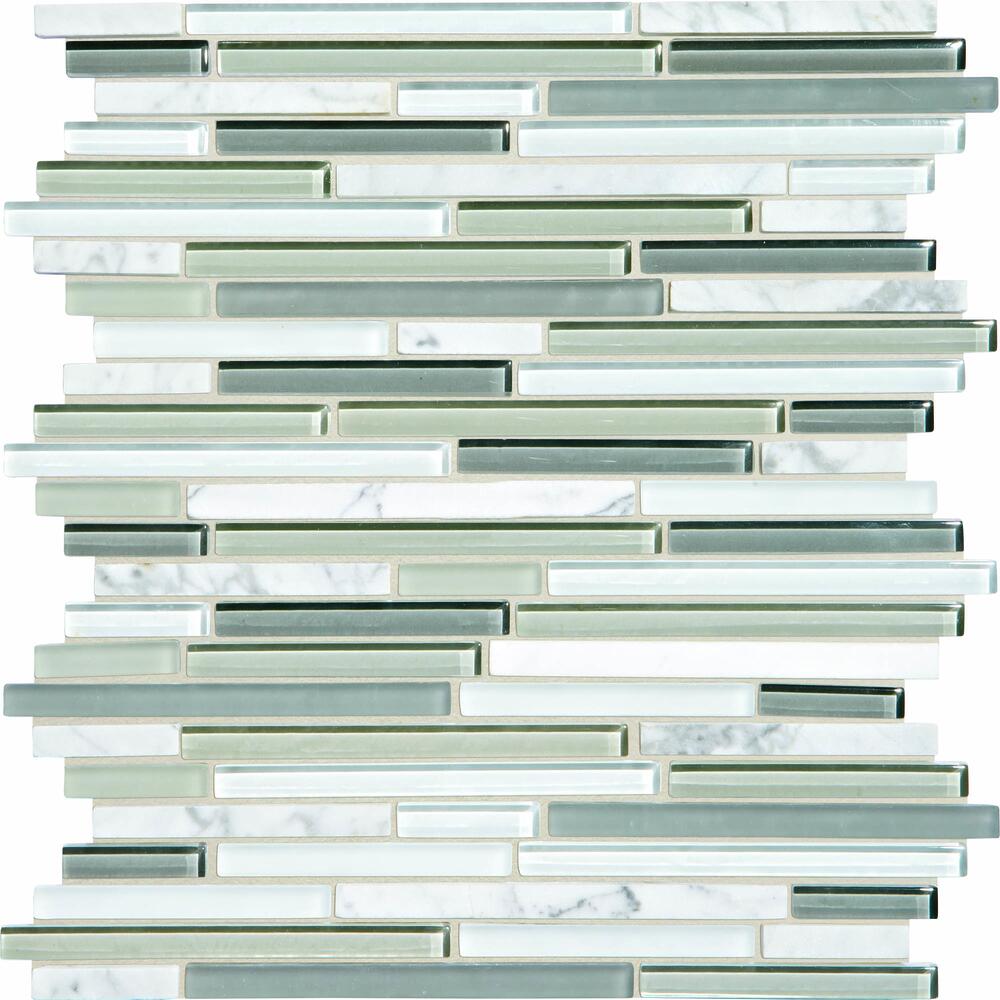 Mohawk® Phase Platinum 12 x 12 Glass and Stone Mosaic Tile