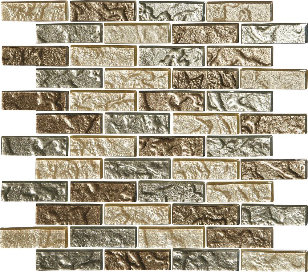 Mohawk® Brightmore Golden Halo Brick Joint 12 x 14 Glass Mosaic Tile