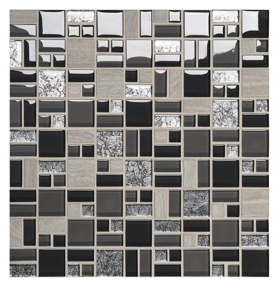 Mohawk® Phase Whispering Bluff Random Block 12 x 12 Stone and Glass Mosaic Tile