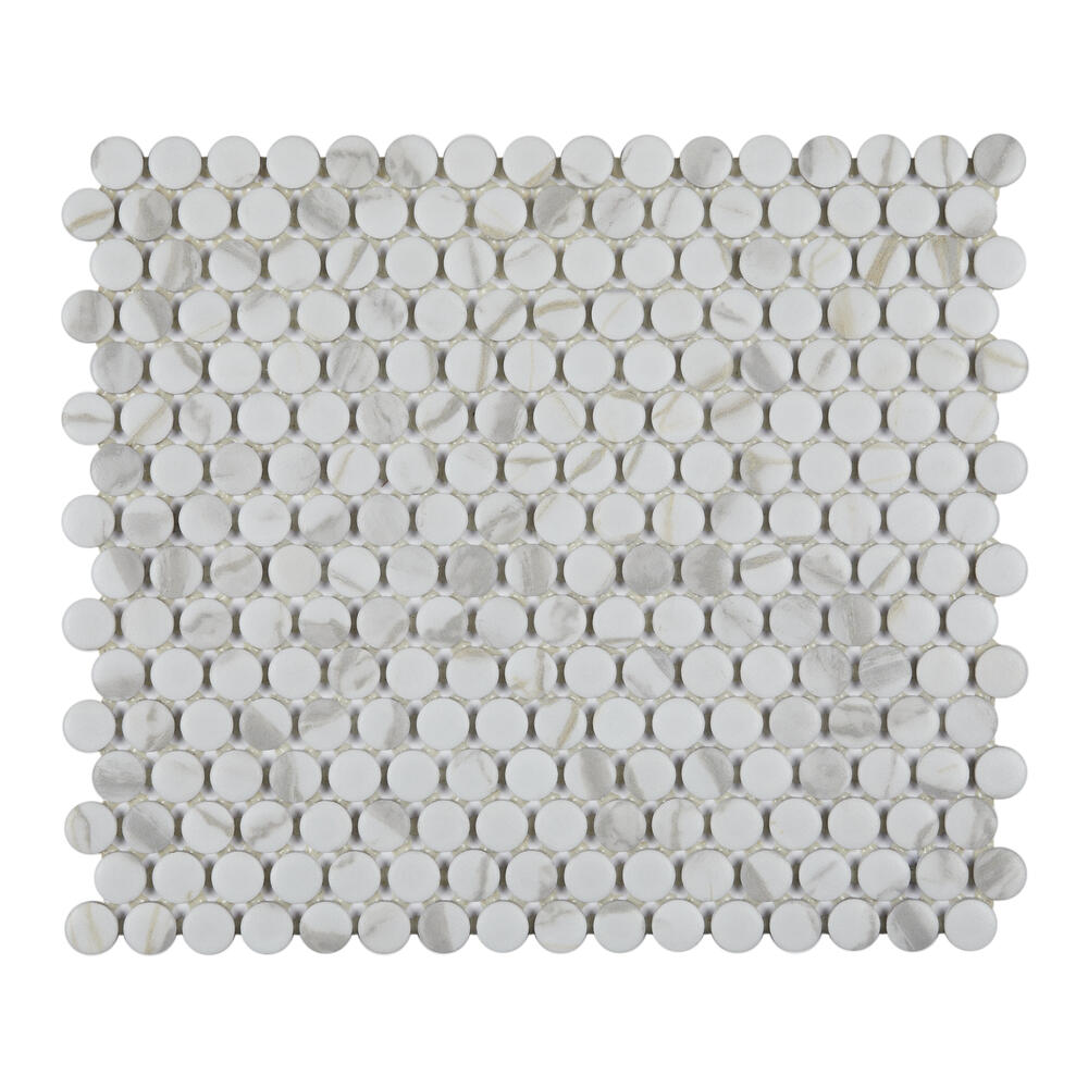 Mohawk® Honor Valley Ash Gray 11 x 13 Ceramic Penny Round Mosaic Tile