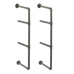 Dakota™ 14" Industrial Gray Pipe 3-Shelf Bracket - 2 Pack