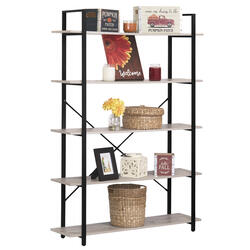 64 5 Tier Metal Book Shelf Black - Ore International