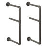 Dakota™ 14" Industrial Gray Pipe 2-Shelf Bracket - 2 Pack