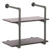 Dakota™ 14" Industrial Gray Pipe 2-Shelf Bracket - 2 Pack