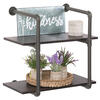 Dakota™ 14" Industrial Gray Pipe 2-Shelf Bracket - 2 Pack