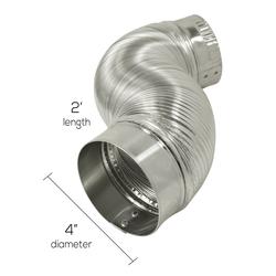 Deflecto® 4" x 2' Aluminum Bath/Dryer Duct Vent Pipe at Menards®