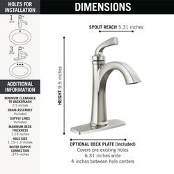 Delta® Geist™ One-Handle 4" SpotShield® Brushed Nickel Bathroom Faucet ...