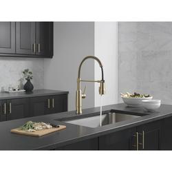 Delta® Theodora™ One-Handle Pull-Down Champagne Bronze Kitchen