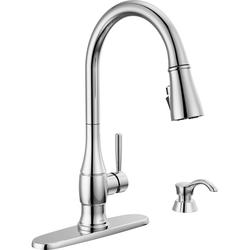 Delta® Hazelwood™ One-Handle Pull-Down Chrome Kitchen Faucet with Soap ...