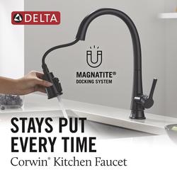 Delta® Corwin™ One-Handle Pull-Down Matte Black Kitchen Faucet