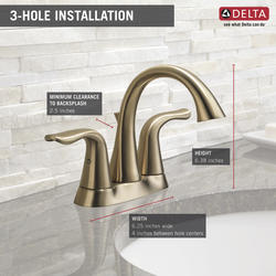 Delta® Lahara® Two-Handle 4" Centerset Champagne Bronze Bathroom Sink ...