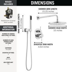 Delta® Modern™ Monitor® 14 Series Chrome Raincan Showerhead and ...