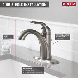 Delta® Lahara® One-Handle 4" Centerset Stainless Bathroom Sink Faucet ...