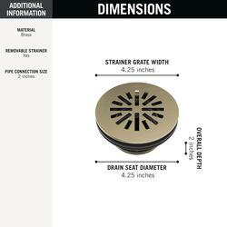 Delta® 4" Champagne Bronze Prefab Round Shower Drain at Menards®
