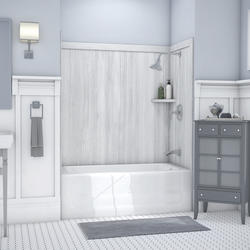 FlexStone® Elite 60"W x 32"D x 60"H Silver Strata Bathtub Wall Surround (3-Piece) at Menards®