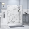 FlexStone® Royale 60"W x 36"D x 80"H Calacatta White Bathtub/Shower Wall Surround (3-Piece)