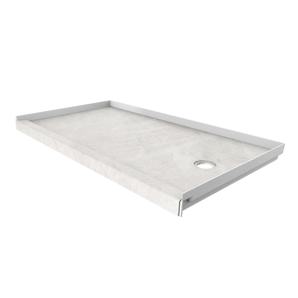 30 in. x 60 in. Single Threshold Shower Base with Right Hand Drain in Calacatta White 30 in. x 60 in. Single Threshold Shower Base with Right Hand Drain in Calacatta White
