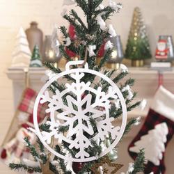 13” Wood Metal Snowflake Ornament - Small