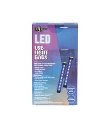 Ledeez LED Light Bar 2 Pack, Blue, 5 inch Bars, USB Powered 65 inch Cable,  Stick on Adhesive Included 