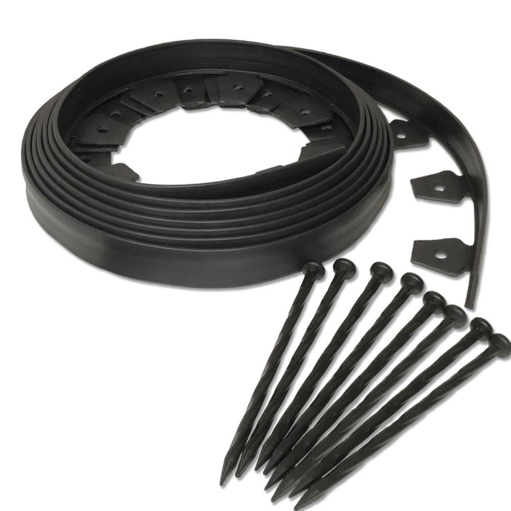 25' Black No-Dig Landscape Edging Kit