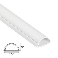 D-Line Cable Raceway On-Wall Cord Cover White | 39 inch Medium Paintable Channel