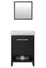 Tuscany® Verona 24"W x 14"D Black Vanity and White Ceramic Vanity Top with Rectangular Integrated Bowl and Mirror
