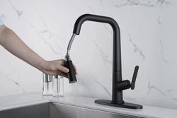 Tuscany® Chevek One-Handle Pull-Down Matte Black Kitchen Faucet at