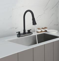 Tuscany® Northchase Two Handle Pull-Down Matte Black Kitchen Faucet at Menards®
