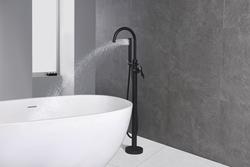 Tuscany® Marianna™ One-Handle Floor-Mount Matte Black Freestanding