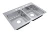 Tuscany® Baytown Drop-in 33" Stainless Steel 4-Hole Double Bowl Kitchen Sink