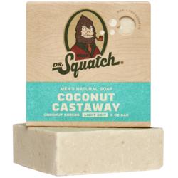 Dr. Squatch All Natural Bar Soap for Men with Light Grit, Coconut Castaway  5 Ounce (Pack of 1) 0.02 pounds
