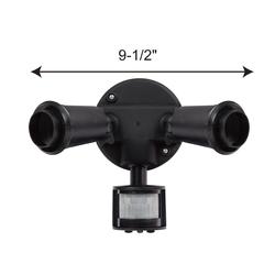 Patriot Lighting® Black Dual Head Motion Sensor Outdoor Security Flood ...