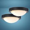Patriot Lighting® Radburn 13"W Matte Black 2-Light Flush Mount Ceiling Light - 2 Pack