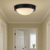Patriot Lighting® Radburn 13"W Matte Black 2-Light Flush Mount Ceiling Light - 2 Pack
