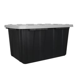 27-Gallon Black Tough Tote with Gray Snap-On Lid at Menards®