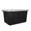 27-Gallon Black Tough Tote with Gray Snap-On Lid