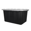 27-Gallon Black Tough Tote with Gray Snap-On Lid