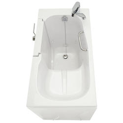 Ella Mobile 45"W x 26"D White Left Drain Walk-In Soaking Bathtub at ...