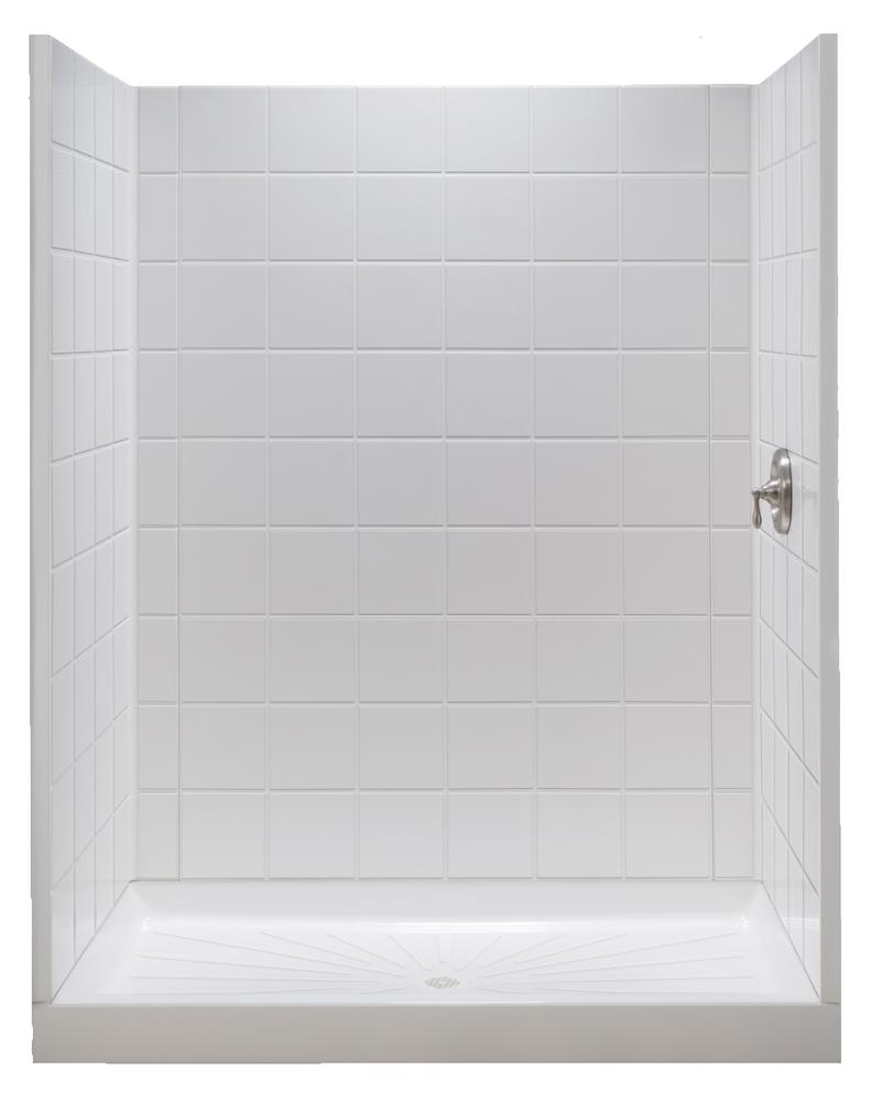 Durawall 32 in. x 32 in. x 73-1/4 in. 3-Piece Direct-to-Stud Alcove Shower Wall Set in White Durawall 32 in. x 32 in. x 73-1/4 in. 3-Piece Direct-to-Stud Alcove Shower Wall Set in White