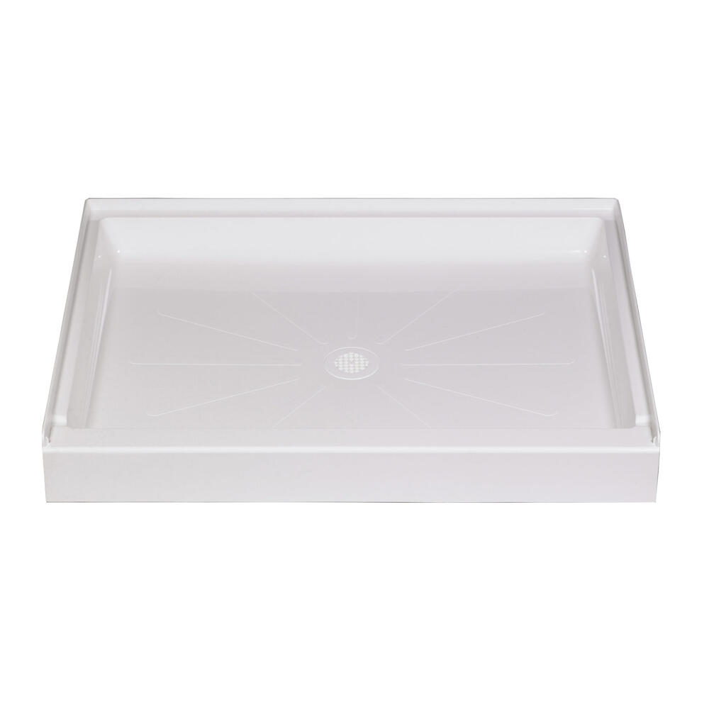 Mustee® Durabase 48"W x 32"D White Single Threshold Shower Base with Center Drain