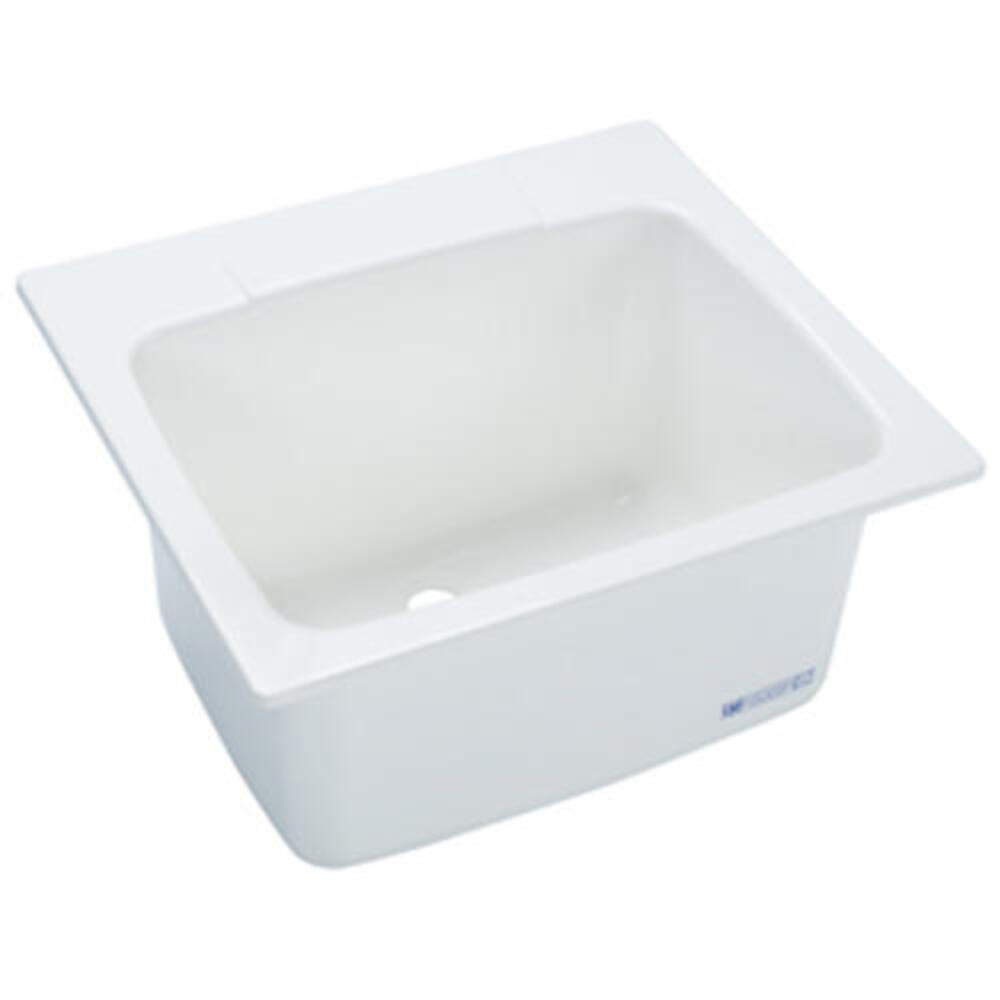 Mustee Biscuit Drop-In 1-Basin Laundry Sink with Faucet