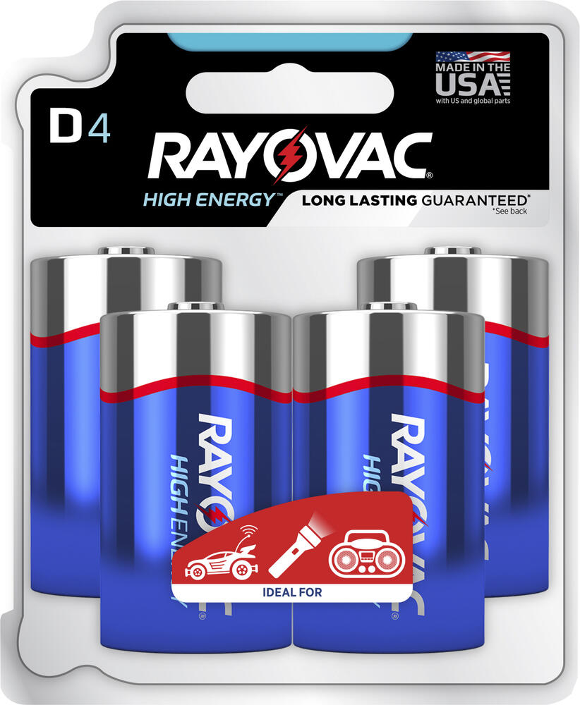Rayovac® High Energy™ D Alkaline Batteries - 4 Pack