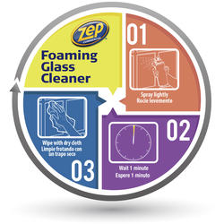 Zep Commercial Foaming Glass Cleaner, 19 oz. Can, 4 Cans/Case: :  Industrial & Scientific