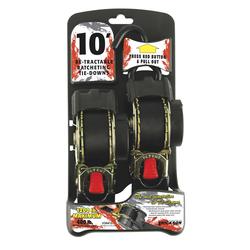 Erickson® 10' x 1" Black Retractable Ratchet Straps - 2 Pack