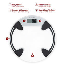 Escali Glass Platform Black Bathroom Scale at Menards®