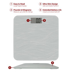 Escali Glass Waves Gray Bathroom Scale at Menards®