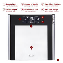 Escali 440-lb Digital Black Bathroom Scale in the Bathroom Scales  department at