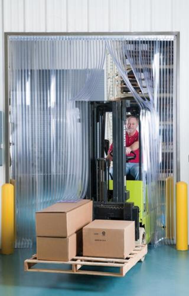 Aleco® Clear-Flex® II 5' x 7' Clear PVC Ribbed Scratch-Guard® Strip Door Kit